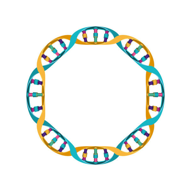 円形DNAチェーン科学カラフルなアイコン - ベクター画像