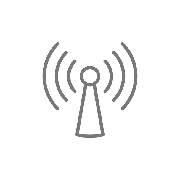 Torre Wifi, icono de la línea de antena
. - Vector, imagen