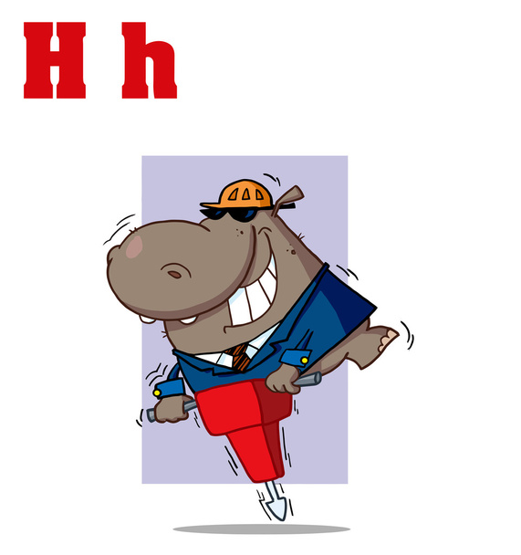 Funny Cartoons Alphabet-Hippo - Photo, Image