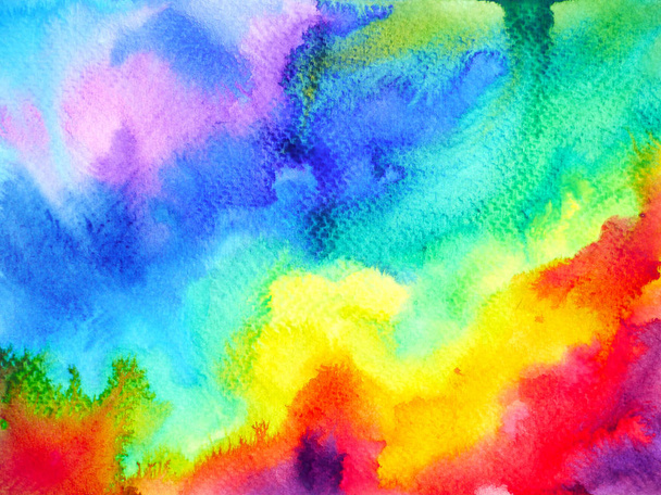 rainbow colorful background watercolor painting illustration hand drawn design - 写真・画像