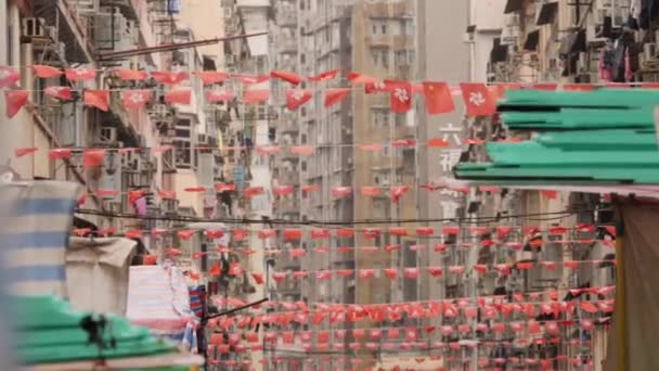 Bunting Over Market in Hong Kong - Footage, Video