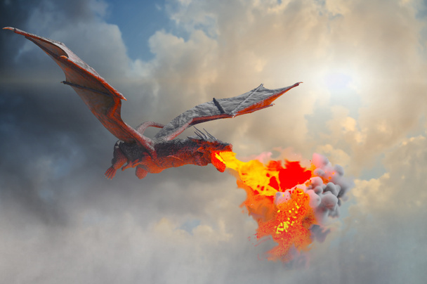 a sárkány repülni 3D render - Fotó, kép