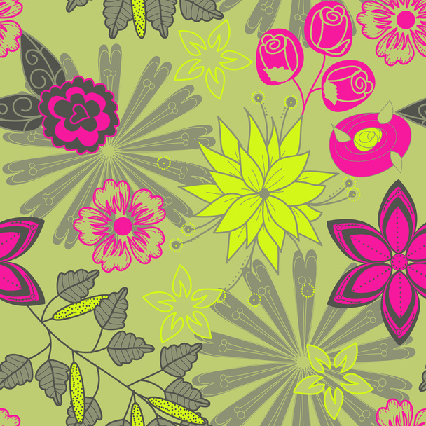 Vector seamless flower pattern - Vector, afbeelding