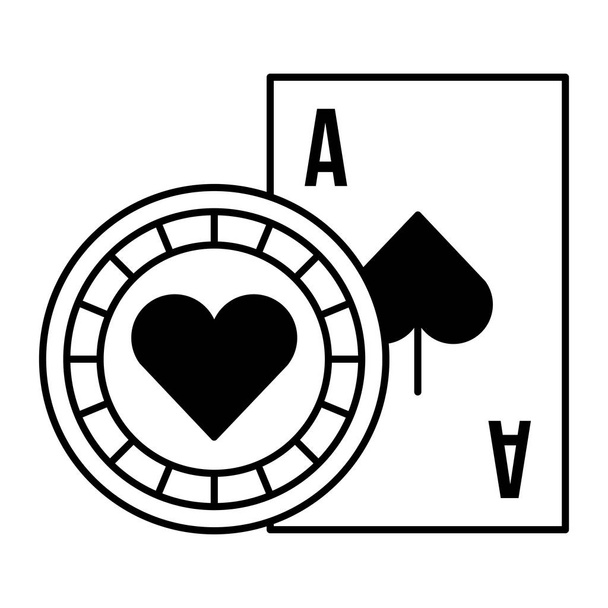 carta as chip casino juego de apuesta
 - Vector, imagen