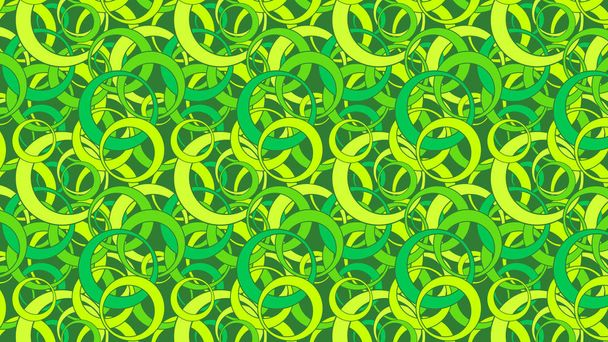 Zielone nakładające się okręgi wzór tła - Wektor, obraz