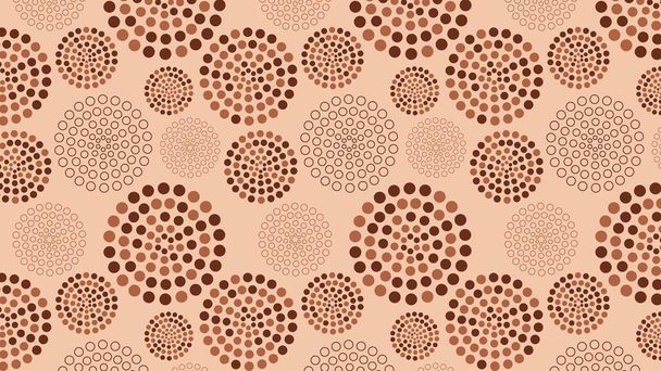 Ilustración del patrón de círculos concéntricos punteados sin costura marrón
 - Vector, imagen