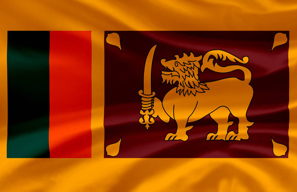 Srí Lanka s vlajkou, ilustrace. - Fotografie, Obrázek