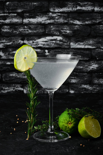 Margarita alcoholic cocktails on a black background. Top view. - Fotografie, Obrázek