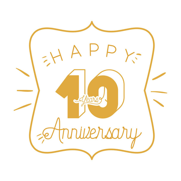 number 10 for anniversary celebration card icon - Vector, Image
