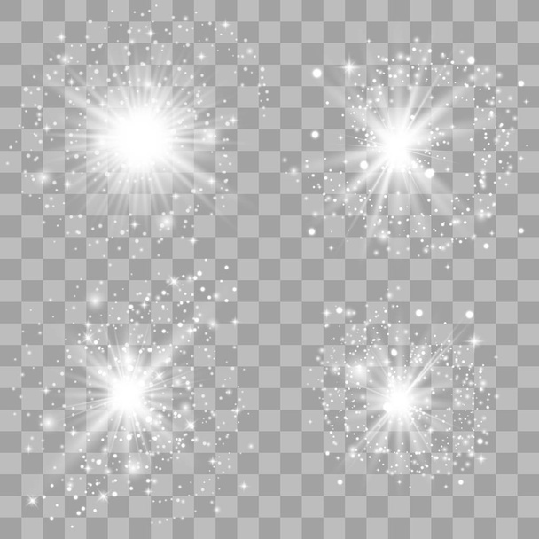 Набір "білий світіння світла" - Вектор, зображення