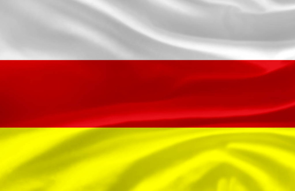 North Ossetia waving flag illustration. - Photo, Image