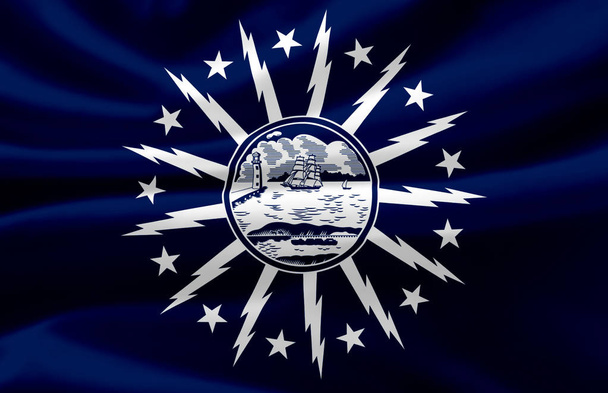 Buffalo New York schwenkt Flagge Illustration. - Foto, Bild