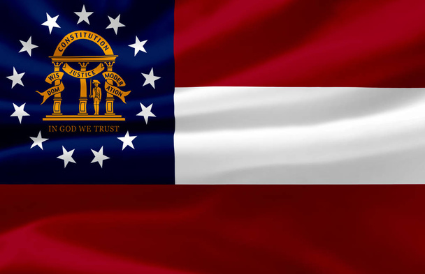 Grúzia integetett zászló illusztráció. - Fotó, kép
