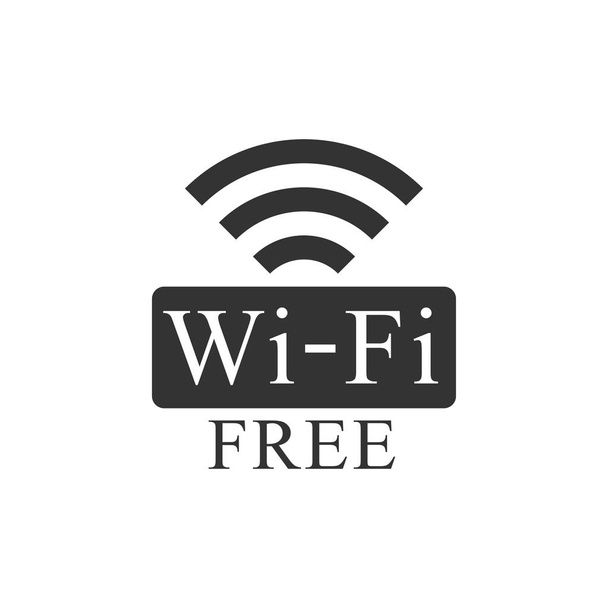 Ingyenes Wi-Fi jel izolált. Wi-Fi szimbólum. Vezeték nélküli hálózat ikonra. Wi-Fi zónát. Lapos kialakítás. Vektoros illusztráció - Vektor, kép