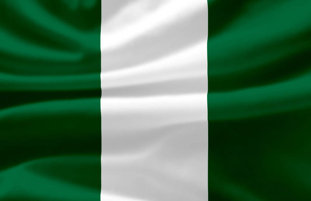 Nigérie na znamení vlajky. - Fotografie, Obrázek
