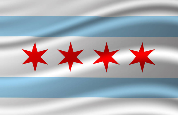 Chicago schwenkt Flagge Illustration. - Foto, Bild