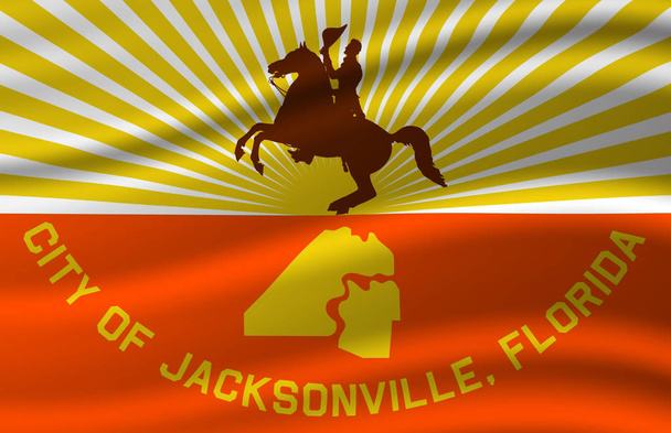 Jacksonville Florida acenando ilustração bandeira
. - Foto, Imagem