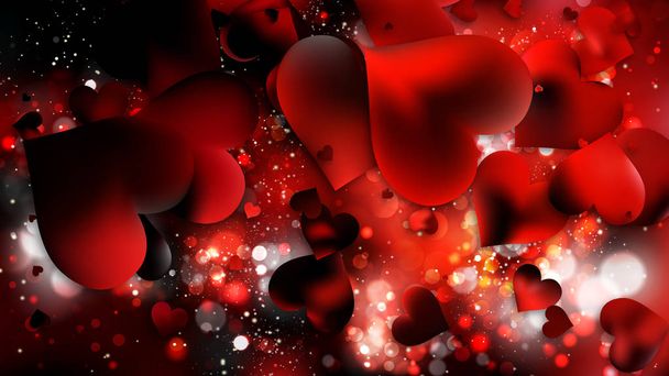 Červené a černé pozadí lásky - Vektor, obrázek