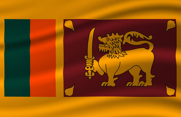Srí Lanka s vlajkou, ilustrace. - Fotografie, Obrázek
