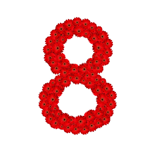 La figura 8 se compone de flores de astro. aislado en blanco
. - Foto, imagen