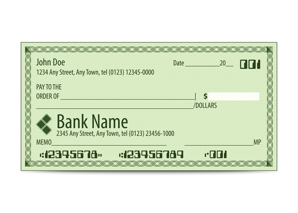 Illustrazione vettoriale dell'assegno bancario in bianco
 - Vettoriali, immagini
