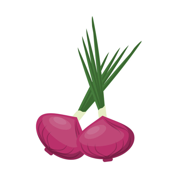 Oignons frais légumes dessin animé
 - Vecteur, image