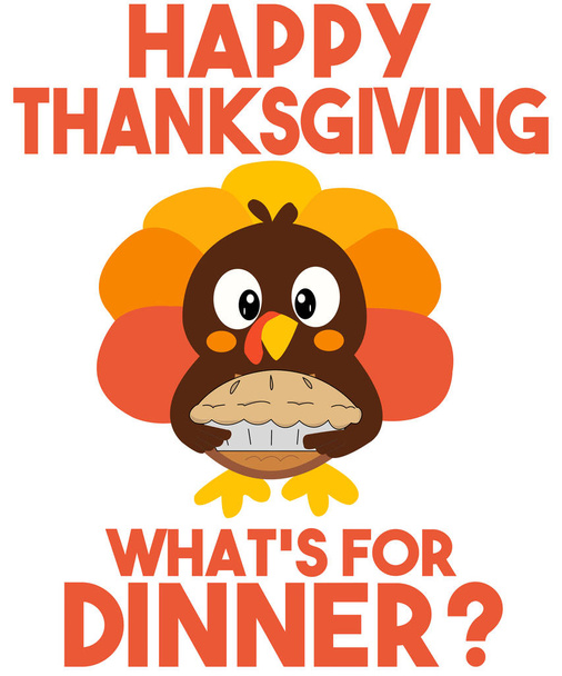 Een cartoon Turkije arriveert voor Thanksgiving - Foto, afbeelding