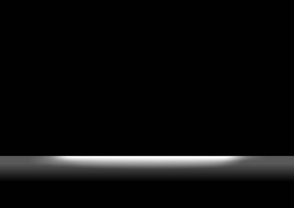 cores pretas e luz branca brilham para fundo retângulo, fundo preto e holofotes macio, espaço preto para o fundo
 - Vetor, Imagem