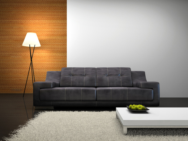 Parte del interior moderno con sofá
 - Foto, imagen