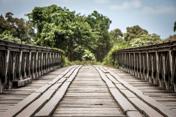 Деревянный мост ручной работы в Папау - Новой Гвинее
 - Фото, изображение