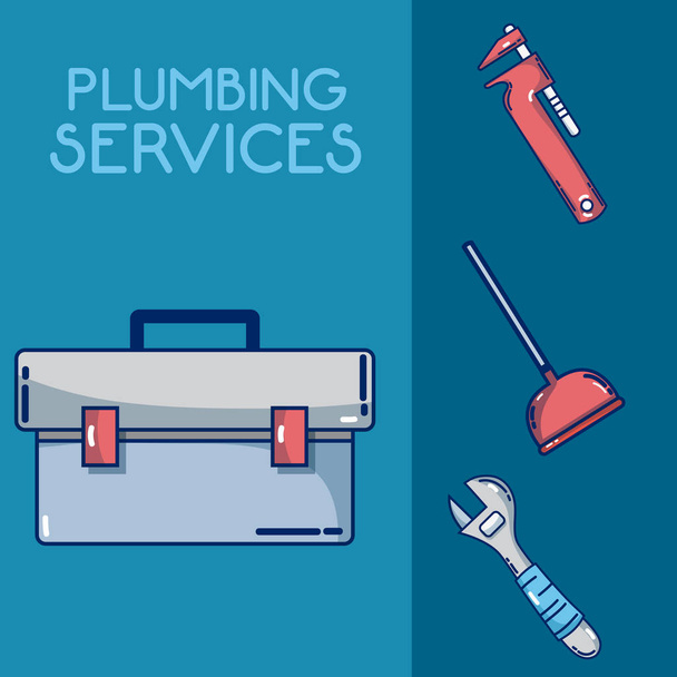 Έννοια υπηρεσιών Plumbling - Διάνυσμα, εικόνα