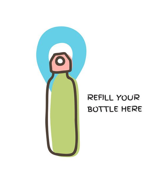 Recharge eau réutilisable bouteille point signe vecteur
 - Vecteur, image