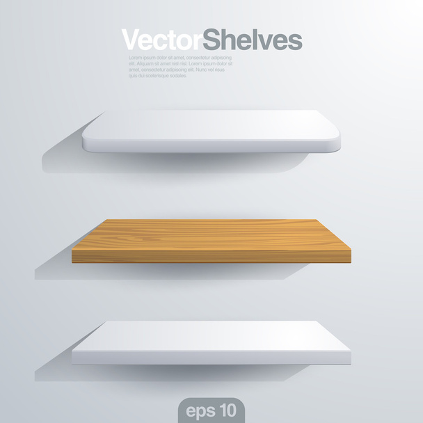 3D Vector shelves. Rectangle and rounded corner shape. - Vector, Image