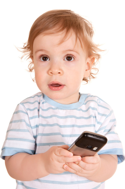Lovely little boy with phone. - Photo, Image