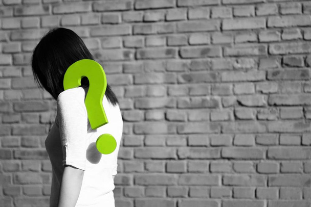 Teenager or young woman facing a difficult question or decision - Foto, Imagem