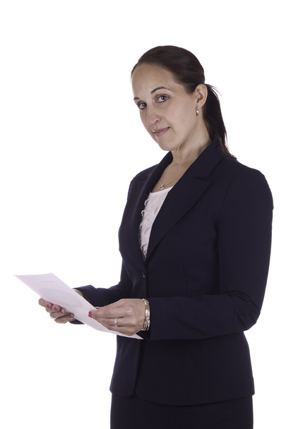 Portrait of a business woman holding a document - Foto, afbeelding