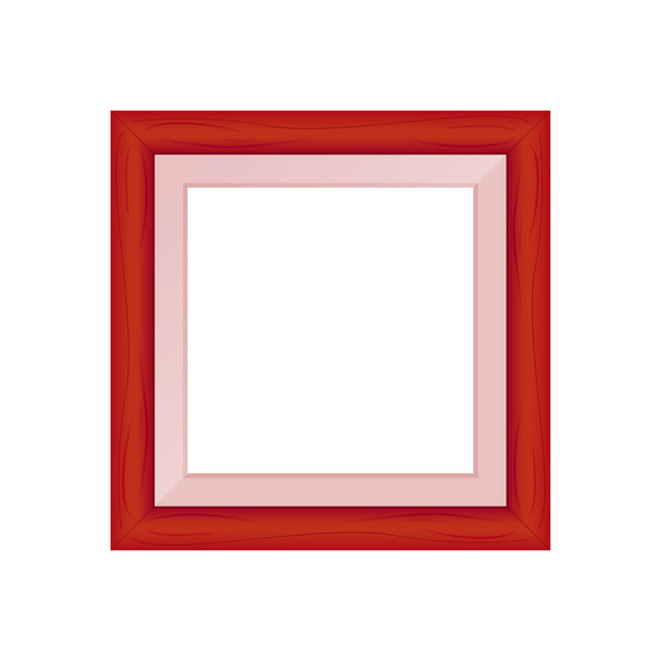 marco rojo pastel madera en blanco para la imagen, imagen de marcos cuadrados rojo suave color cuadrado aislado sobre fondo blanco, blanco vintage marco imagen lindo, marcos vacíos imagen elegante lujo sobre blanco
 - Vector, Imagen