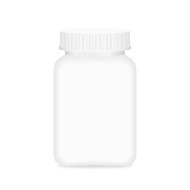 Blank medicine bottle and package isolated on white background