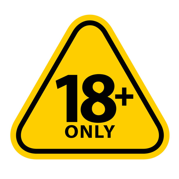 18 işaret uyarı sembolü beyaz arka plan üzerinde izole, üzerinde 18 artı sadece sansürlü, on sekiz yaş büyük yasak yetişkin içerik - Vektör, Görsel