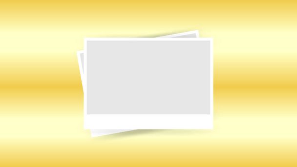 modello di cornice isolata su sfondo oro, cornici collage foto su oro per banner, semplici cornici rettangolari, cornice, pila di cornici di carta vuote
 - Vettoriali, immagini