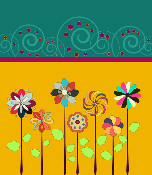 Vector background with flowers - Wektor, obraz
