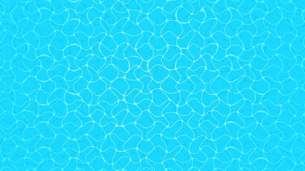 mooi wateroppervlak textuur bovenaanzicht voor achtergrond, wateroppervlak rimpelingen, water transparante reflectie van het zwembad oppervlak, bovenaanzicht oppervlakte water golvend van de oceaan of zee met zonlicht in de zomer - Vector, afbeelding