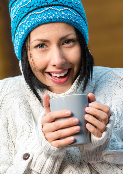 Portrait of girl drinking tea - Photo, image