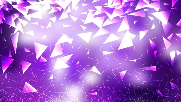 Abstract Purple and White Scattered Triangle Background - Vector, Image