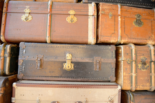 Vintage leather suitcases - Photo, image