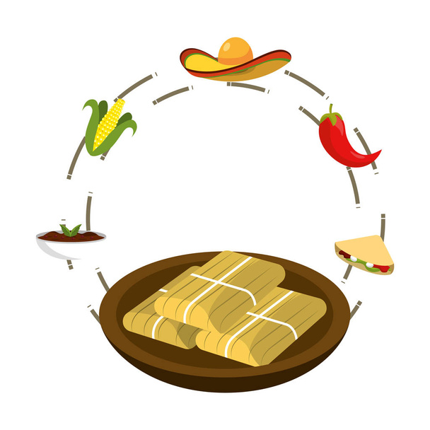 deliciosa comida mexicana de dibujos animados
 - Vector, imagen