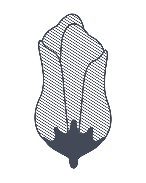 セパル分離アイコンを持つ花 - ベクター画像