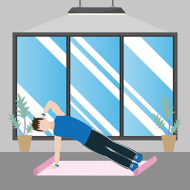 fit man doing exercise - Vector, Image