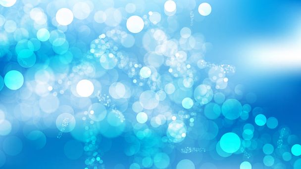 Abstract Blue and White Bokeh Lights Background Vector - Vector, Image