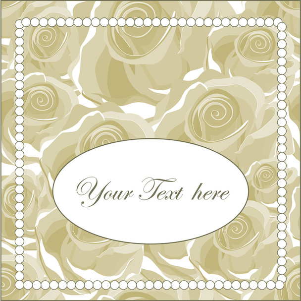 Elegant greeting card with roses - Vector, Imagen